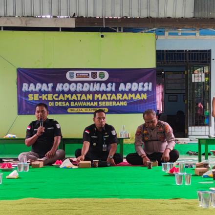 RAPAT KOORDINASI APDESI KECAMATAN MATARAMAN DI DESA BAWAHAN SEBERANG